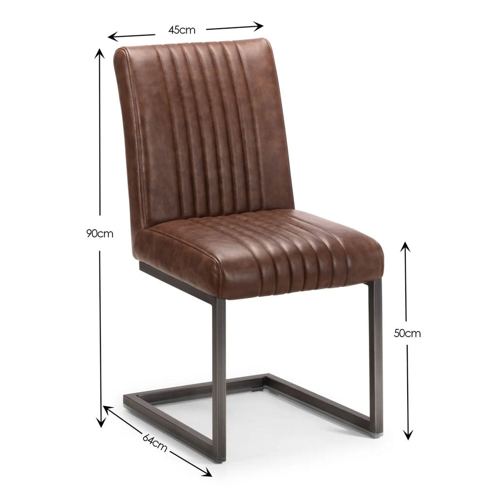 Faux Leather Dining Chairs in Set Of 2 - Brooklyn