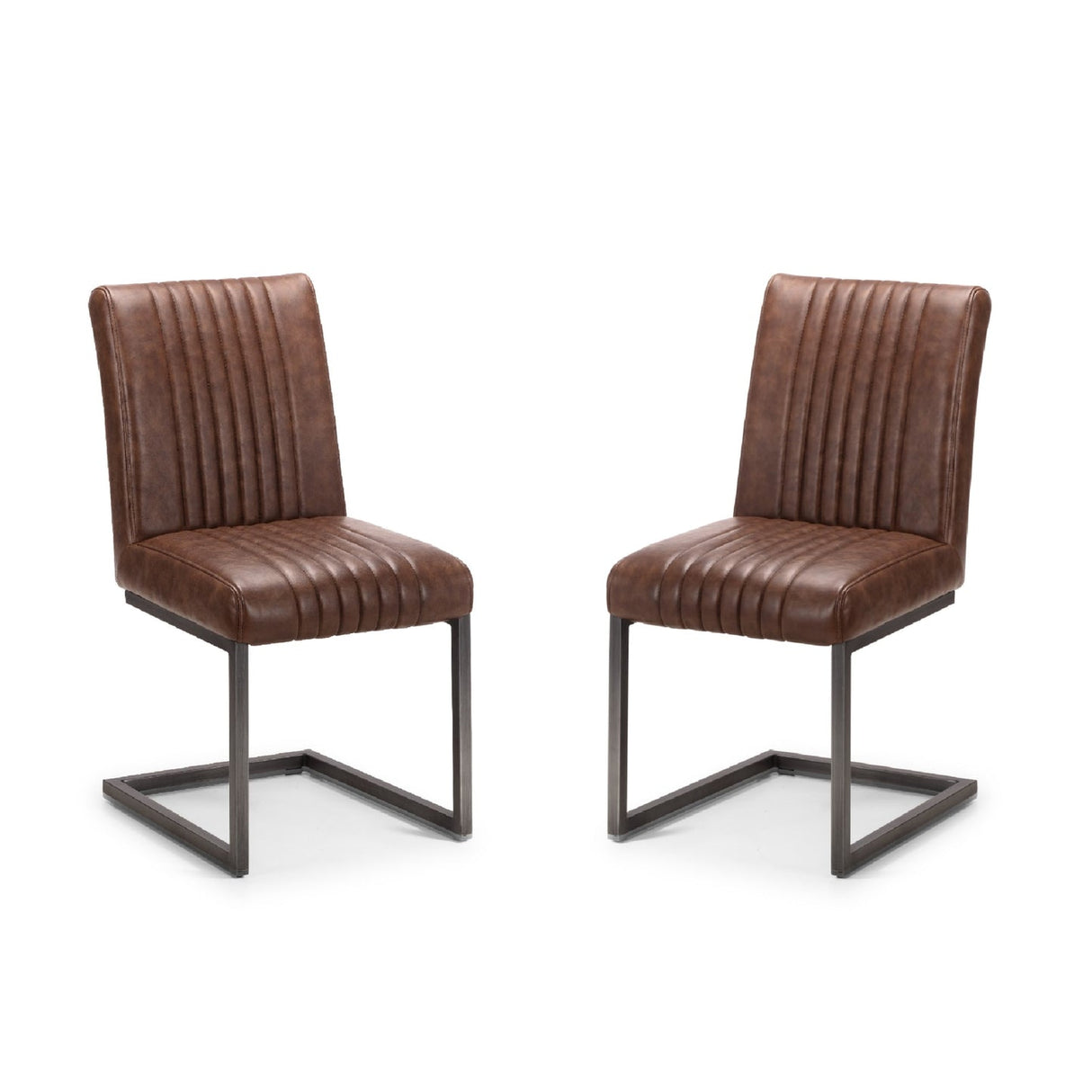 Faux Leather Dining Chairs in Set Of 2 - Brooklyn