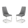 Faux Leather Dining Chairs in Set Of 2 Cantilever - Como
