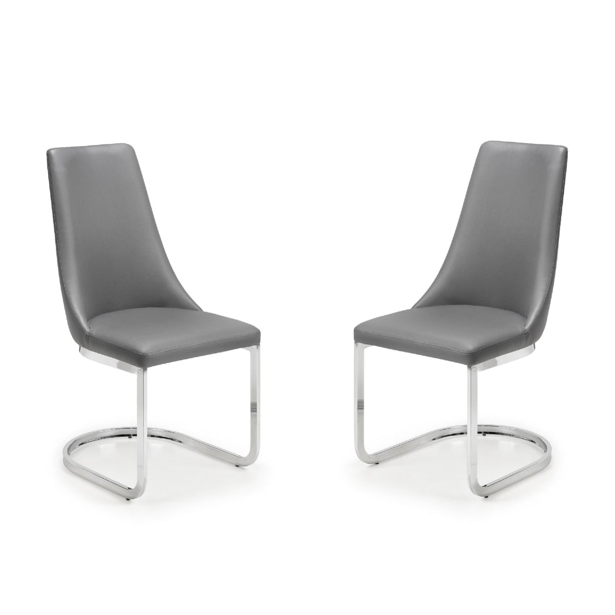 Faux Leather Dining Chairs in Set Of 2 Cantilever - Como