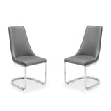 Faux Leather Dining Chairs in Set Of 2 Cantilever - Como