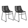Faux Leather Dining Chairs in Set Of 2 With Cream Stitching - Oregon