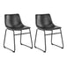 Faux Leather Dining Chairs in Set Of 2 With Cream Stitching - Oregon