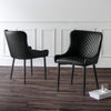 Faux Leather Dining Chairs in Set Of 2 - Luxe