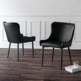 Faux Leather Dining Chairs in Set Of 2 - Luxe