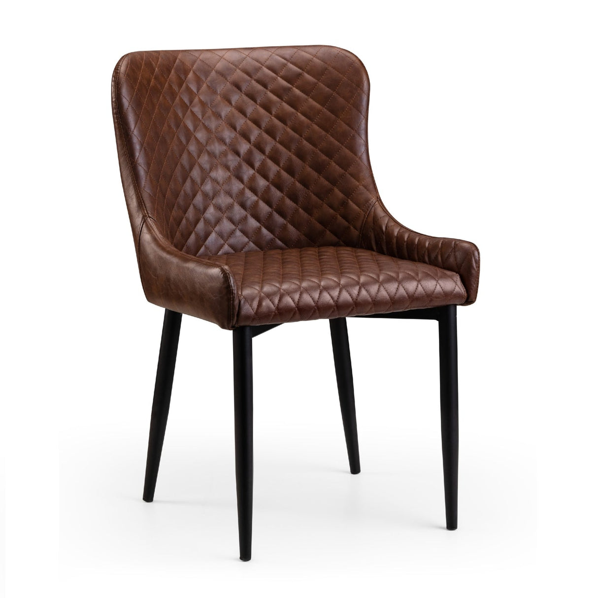Faux Leather Dining Chairs in Set Of 2 - Luxe