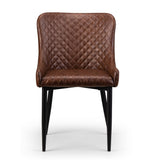 Faux Leather Dining Chairs in Set Of 2 - Luxe