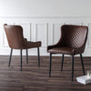 Faux Leather Dining Chairs in Set Of 2 - Luxe