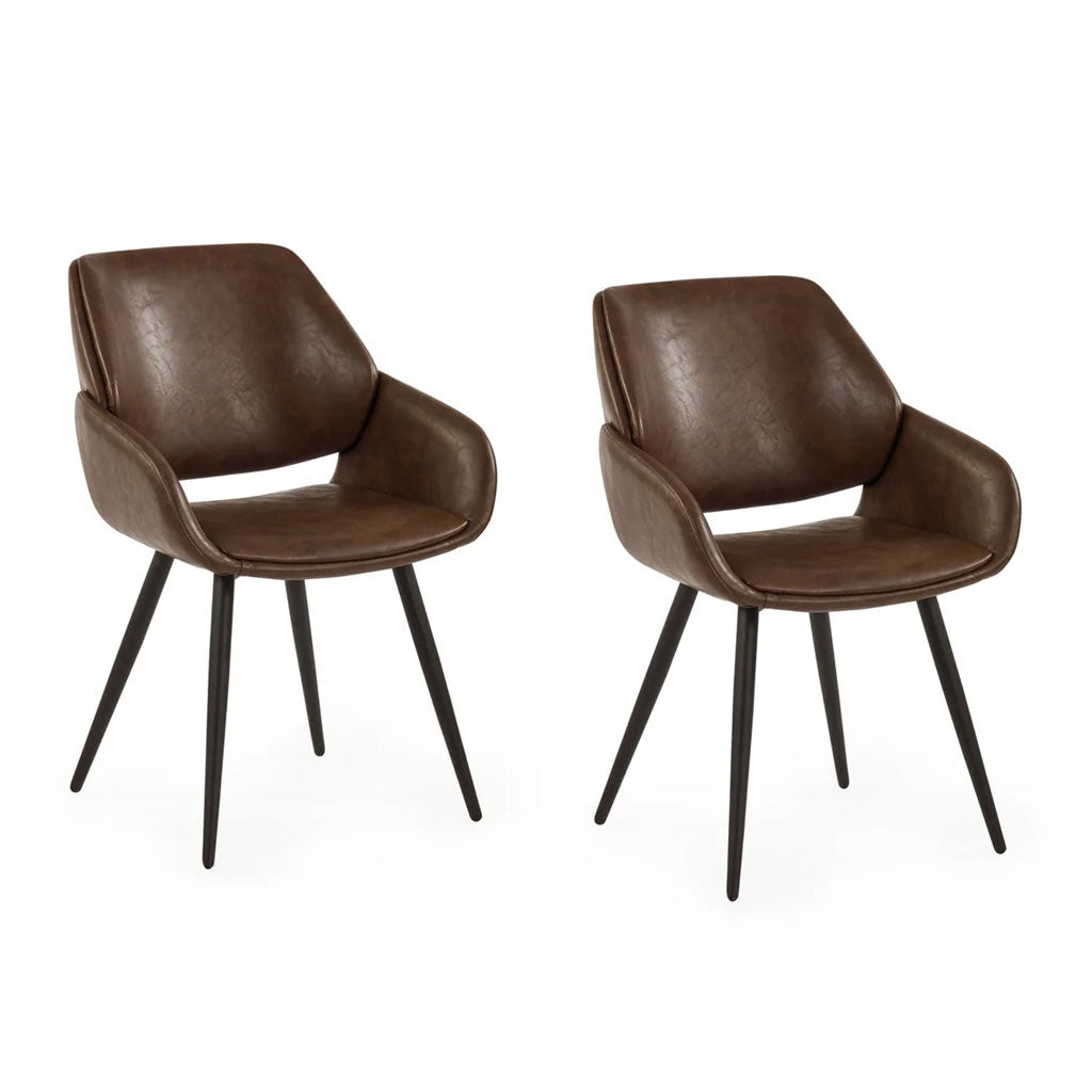 Faux Leather Dining Chairs in Set Of 2 - Parker