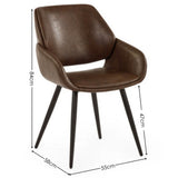 Faux Leather Dining Chairs in Set Of 2 - Parker