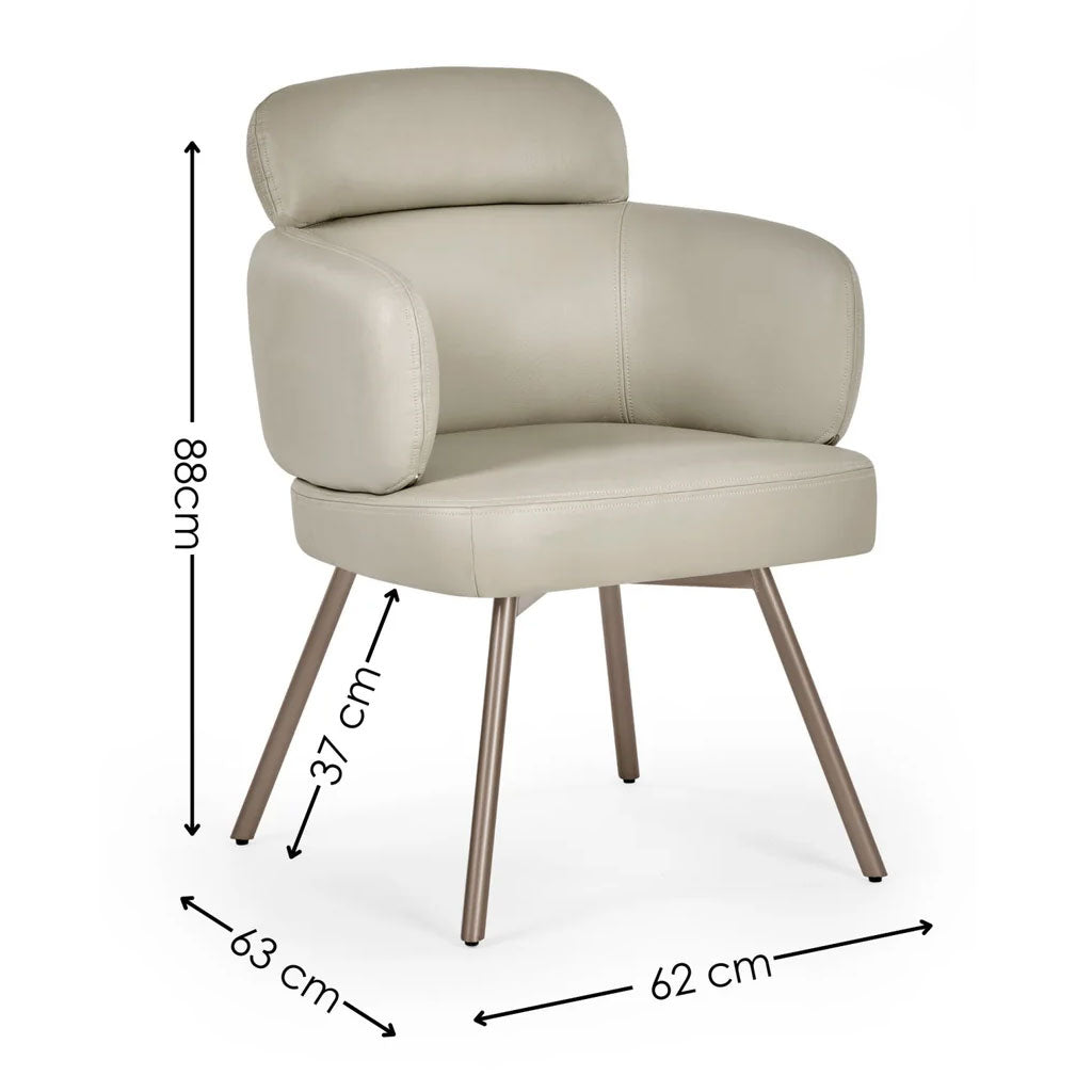Faux Leather Dining Chairs in Set Of 2 Swivel - Callisto