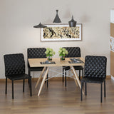 Faux Leather Dining Chairs in Set Of 4 With Metal Legs - Velmora