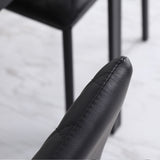 Faux Leather Dining Chairs in Set Of 4 With Metal Legs - Velmora