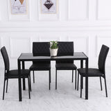Faux Leather Dining Chairs in Set Of 4 With Metal Legs - Velmora