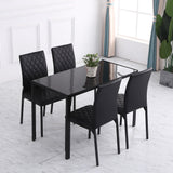 Faux Leather Dining Chairs in Set Of 4 With Metal Legs - Velmora