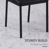 Faux Leather Dining Chairs in Set Of 4 With Metal Legs - Velmora