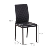 Faux Leather Dining Chairs in Set Of 4 With Metal Legs - Velmora