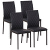Faux Leather Dining Chairs in Set Of 4 With Metal Legs - Velmora