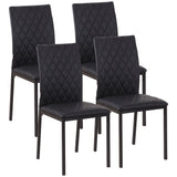 Faux Leather Dining Chairs in Set Of 4 With Metal Legs - Velmora