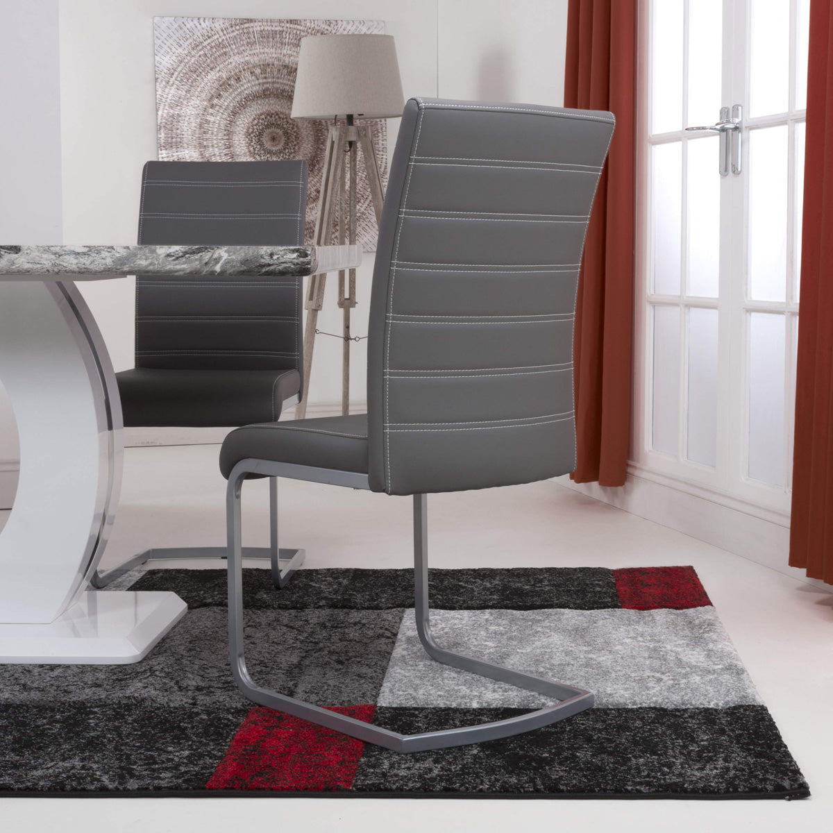 Faux Leather Dining Chairs in Set Of 2 - Callisto
