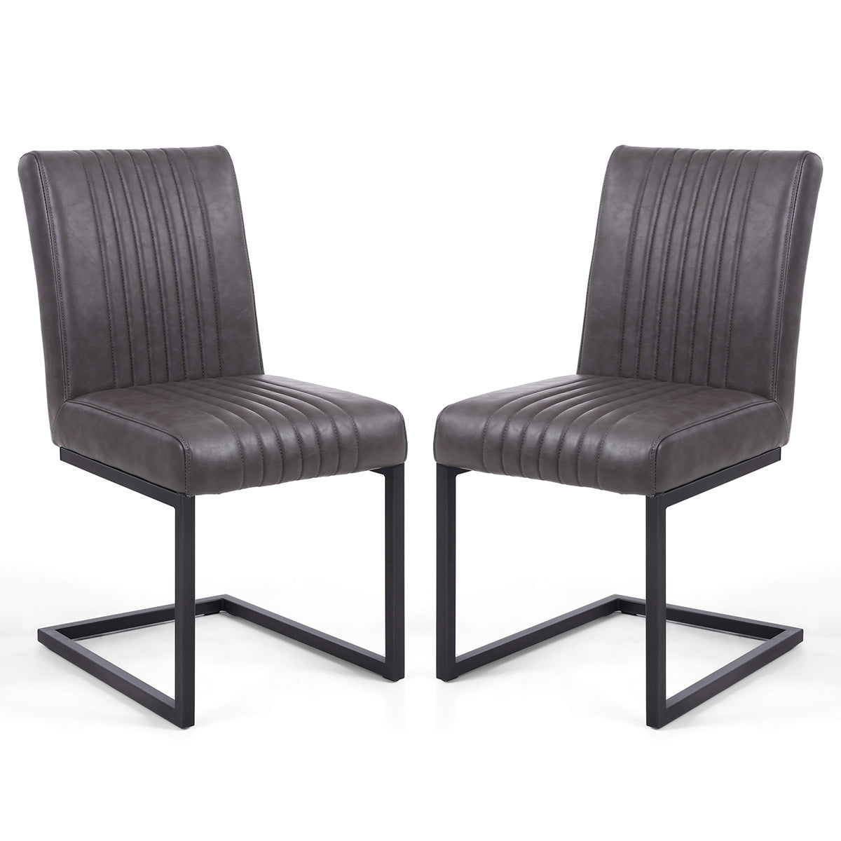 Faux Leather Dining Chairs in Set Of 2 Cantilever - Archer