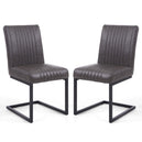 Faux Leather Dining Chairs in Set Of 2 Cantilever - Archer