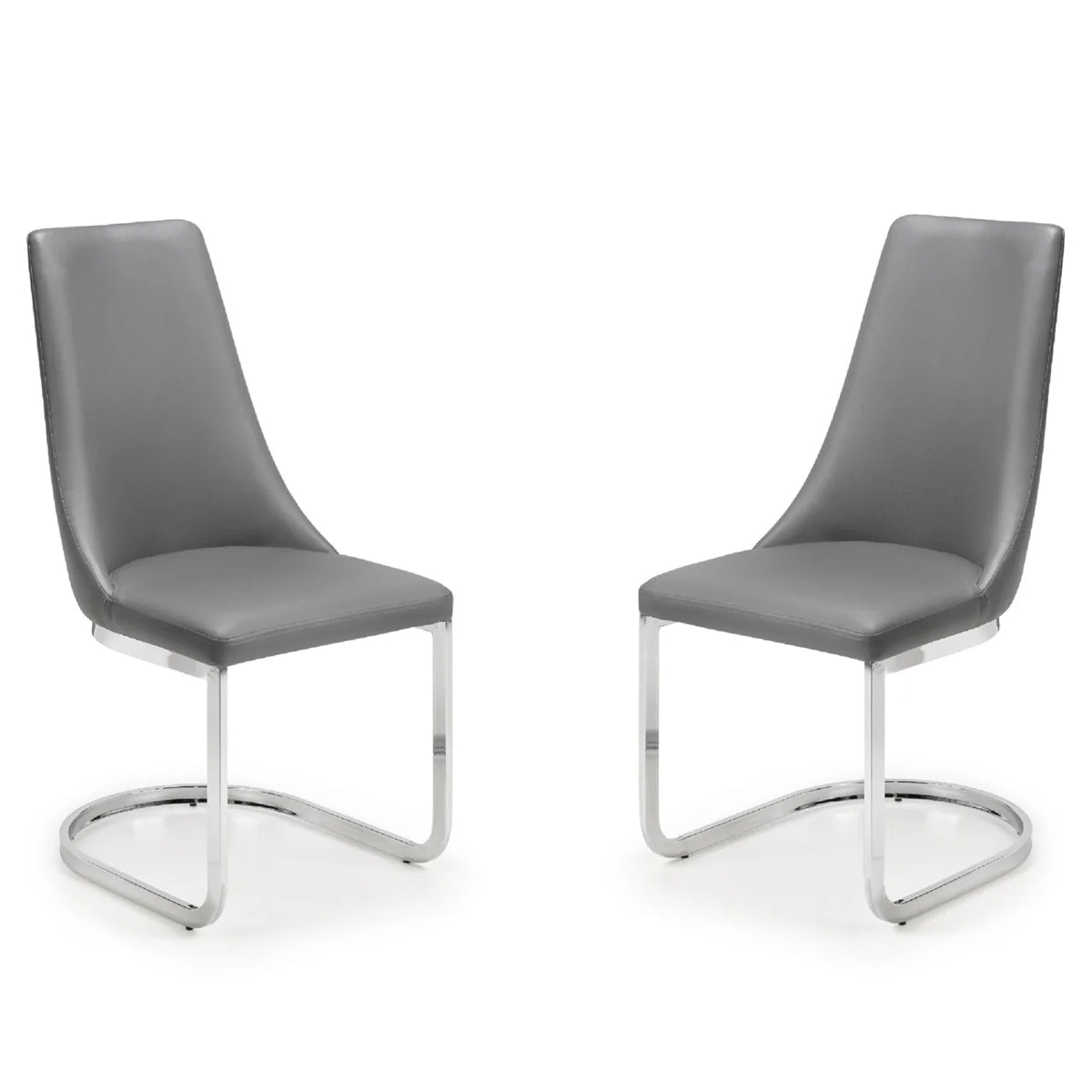 Faux Leather Dining Chairs in Set Of 2 Cantilever - Como