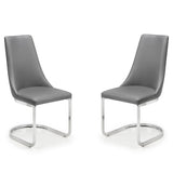 Faux Leather Dining Chairs in Set Of 2 Cantilever - Como