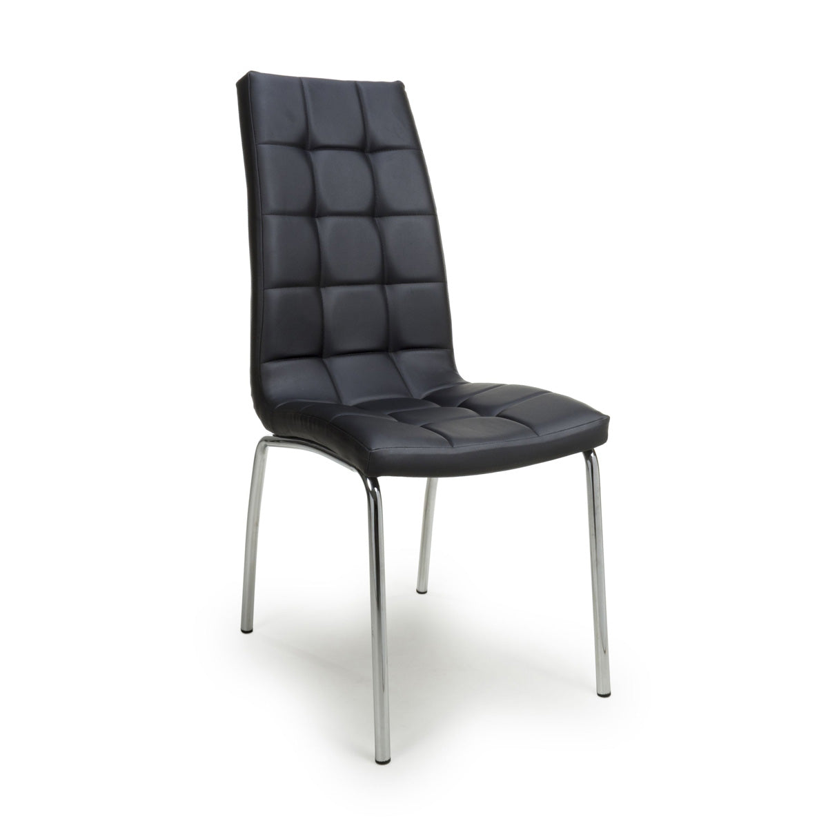 Faux Leather Dining Chairs in Set Of 2 With Chrome Metal Legs - Jenner