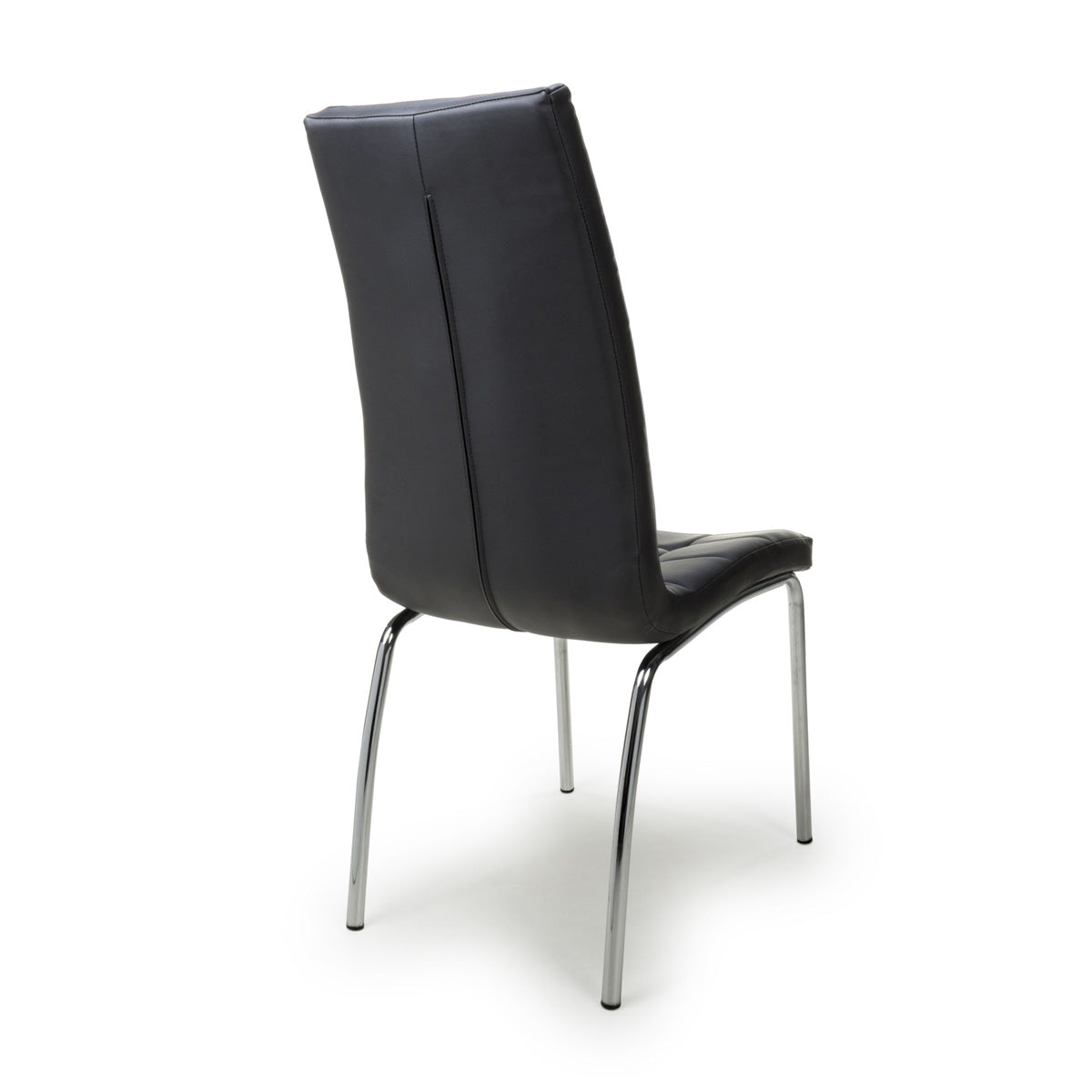 Faux Leather Dining Chairs in Set Of 2 With Chrome Metal Legs - Jenner