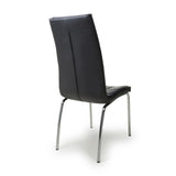 Faux Leather Dining Chairs in Set Of 2 With Chrome Metal Legs - Jenner