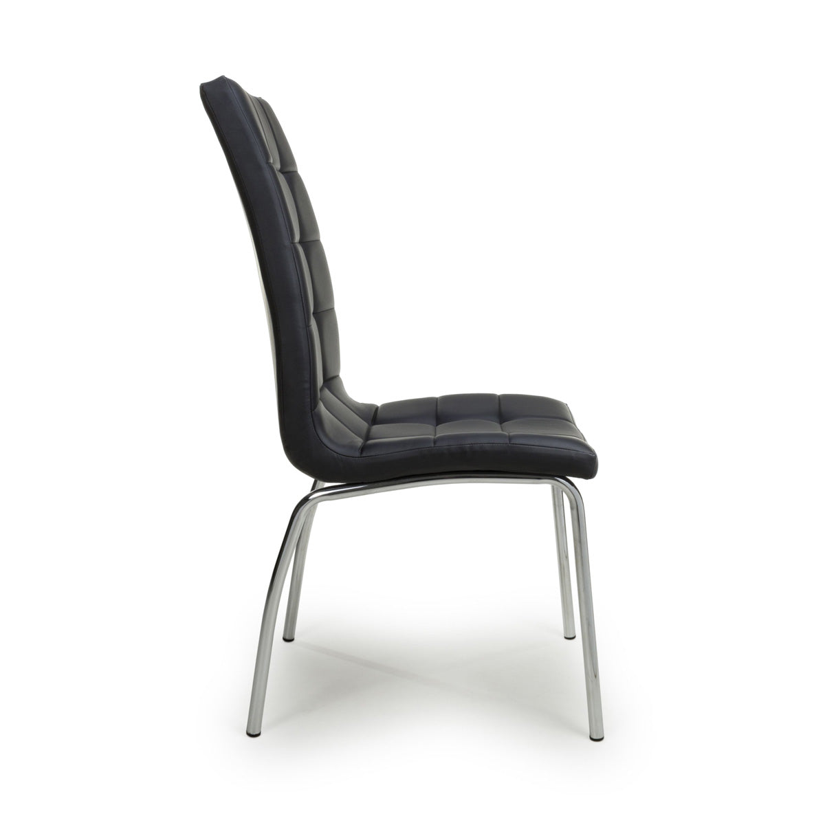 Faux Leather Dining Chairs in Set Of 2 With Chrome Metal Legs - Jenner