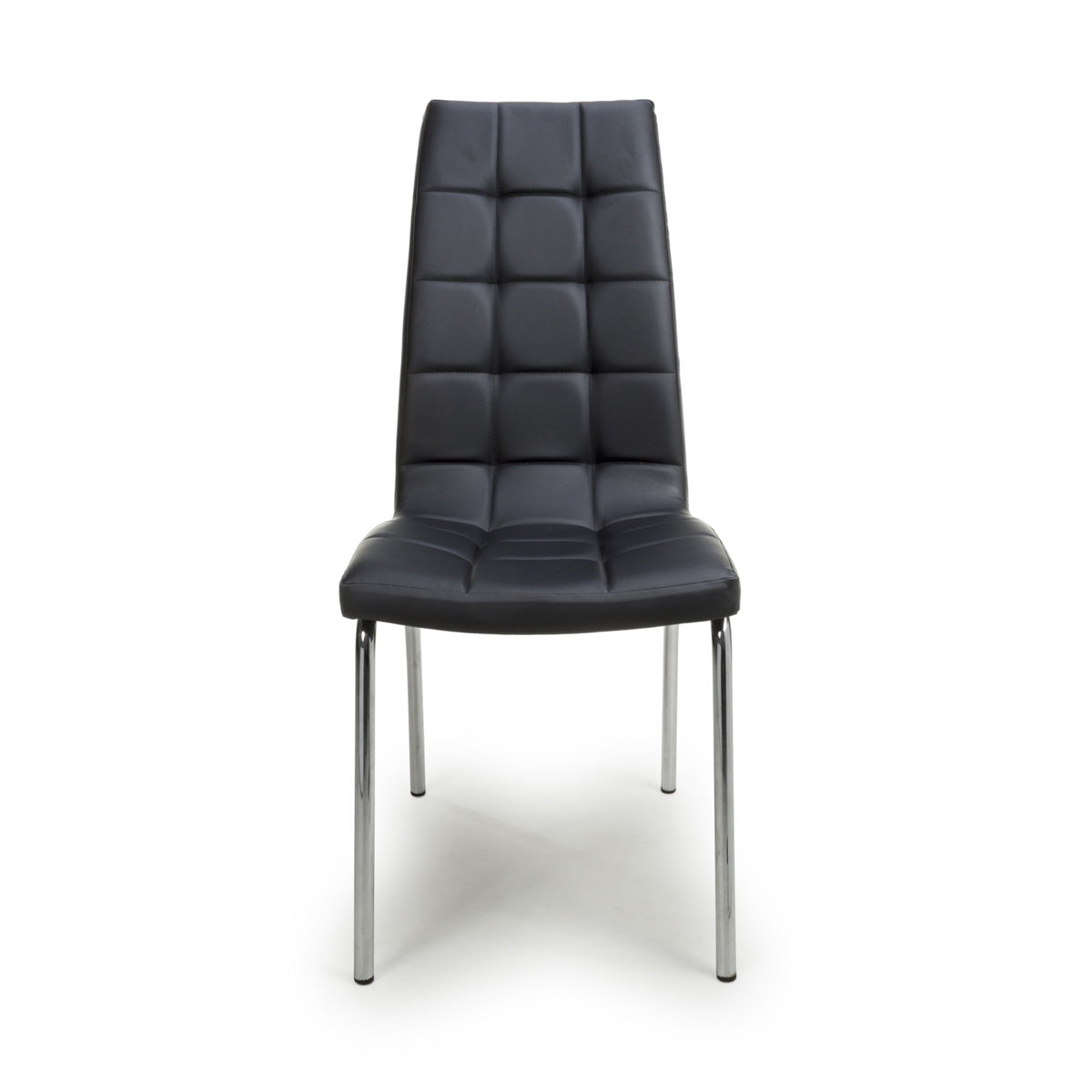 Faux Leather Dining Chairs in Set Of 2 With Chrome Metal Legs - Jenner