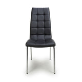 Faux Leather Dining Chairs in Set Of 2 With Chrome Metal Legs - Jenner