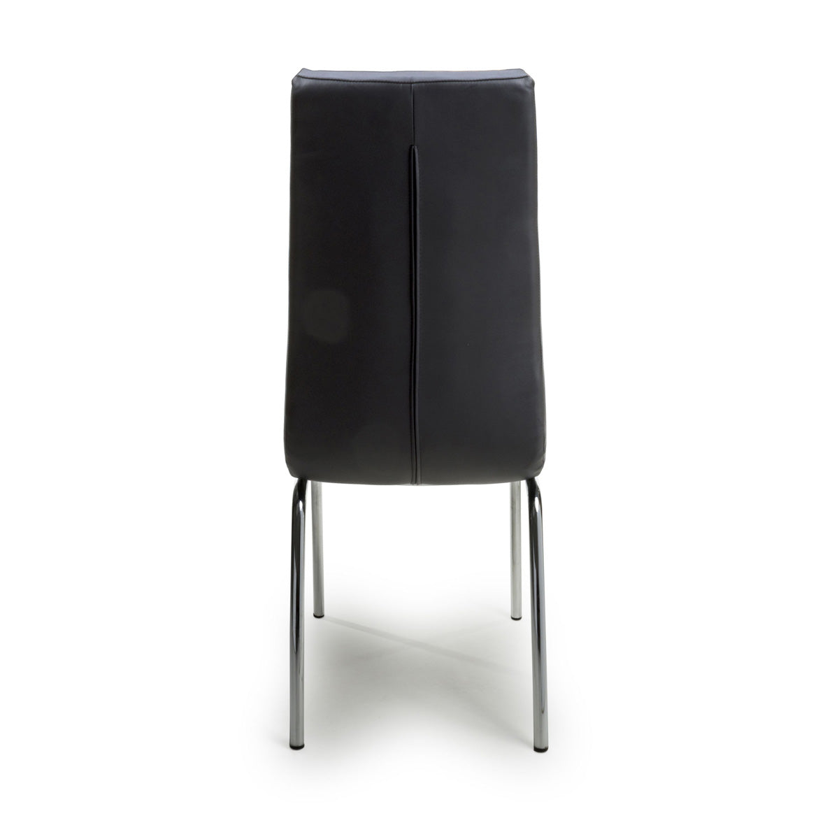 Faux Leather Dining Chairs in Set Of 2 With Chrome Metal Legs - Jenner