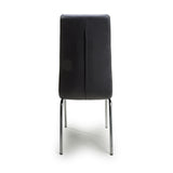 Faux Leather Dining Chairs in Set Of 2 With Chrome Metal Legs - Jenner