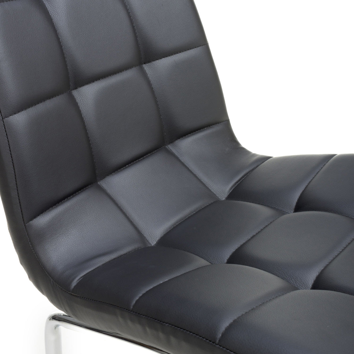 Faux Leather Dining Chairs in Set Of 2 With Chrome Metal Legs - Jenner