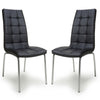 Faux Leather Dining Chairs in Set Of 2 With Chrome Metal Legs - Jenner