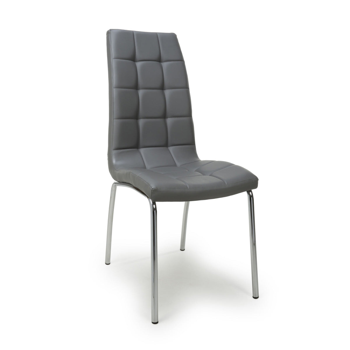 Faux Leather Dining Chairs in Set Of 2 With Chrome Metal Legs - Jenner