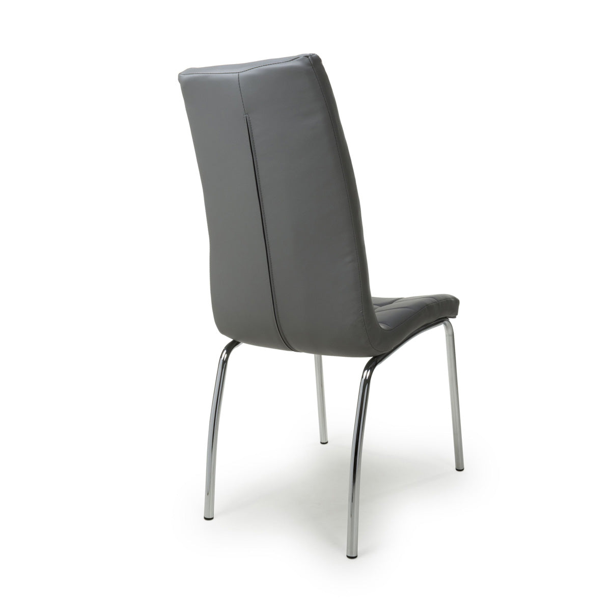 Faux Leather Dining Chairs in Set Of 2 With Chrome Metal Legs - Jenner