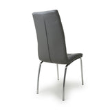Faux Leather Dining Chairs in Set Of 2 With Chrome Metal Legs - Jenner