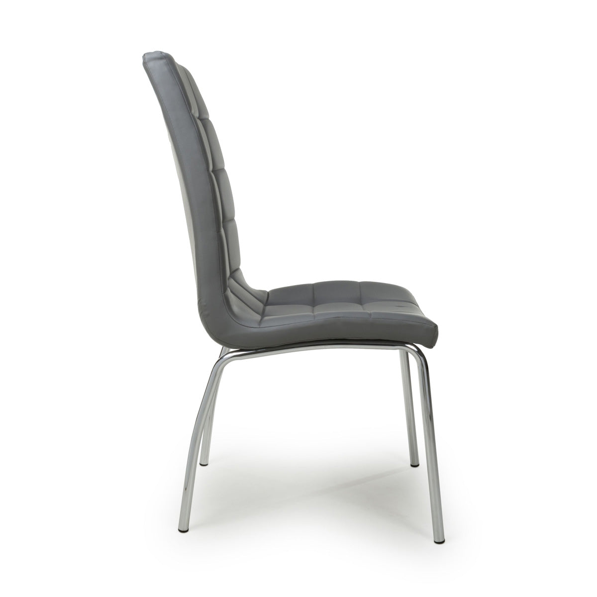 Faux Leather Dining Chairs in Set Of 2 With Chrome Metal Legs - Jenner