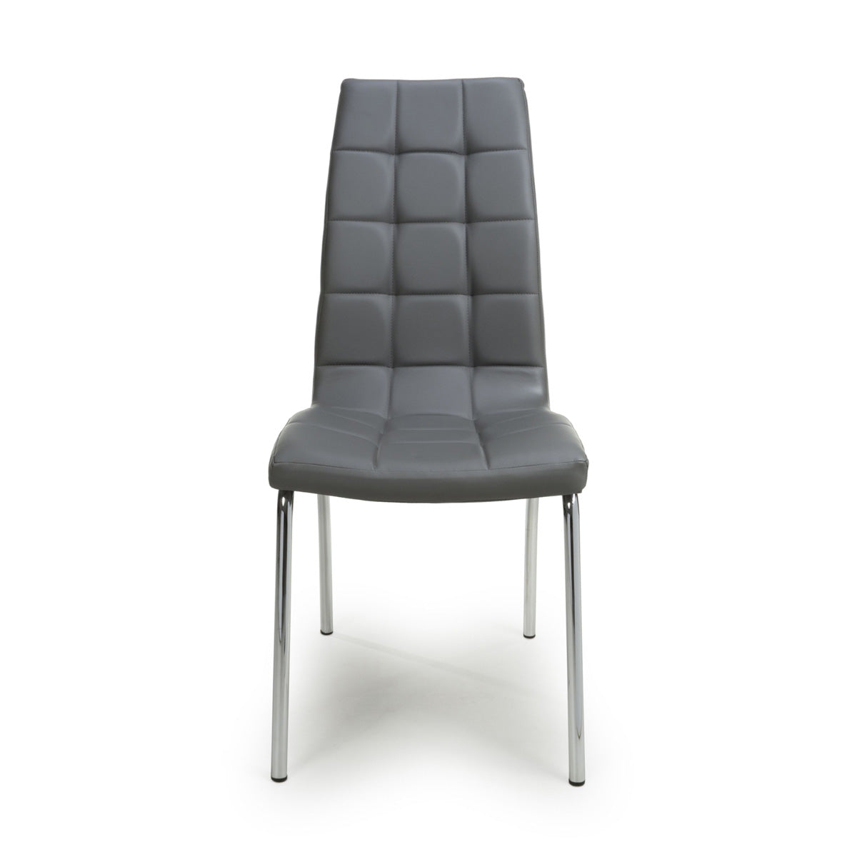 Faux Leather Dining Chairs in Set Of 2 With Chrome Metal Legs - Jenner