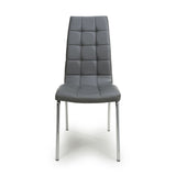 Faux Leather Dining Chairs in Set Of 2 With Chrome Metal Legs - Jenner