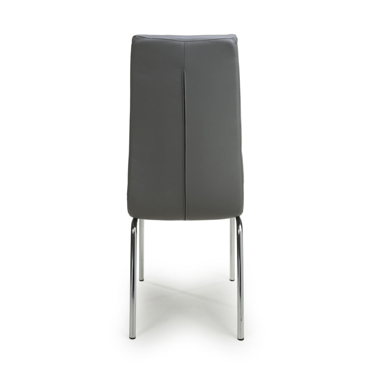 Faux Leather Dining Chairs in Set Of 2 With Chrome Metal Legs - Jenner