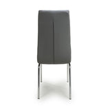 Faux Leather Dining Chairs in Set Of 2 With Chrome Metal Legs - Jenner