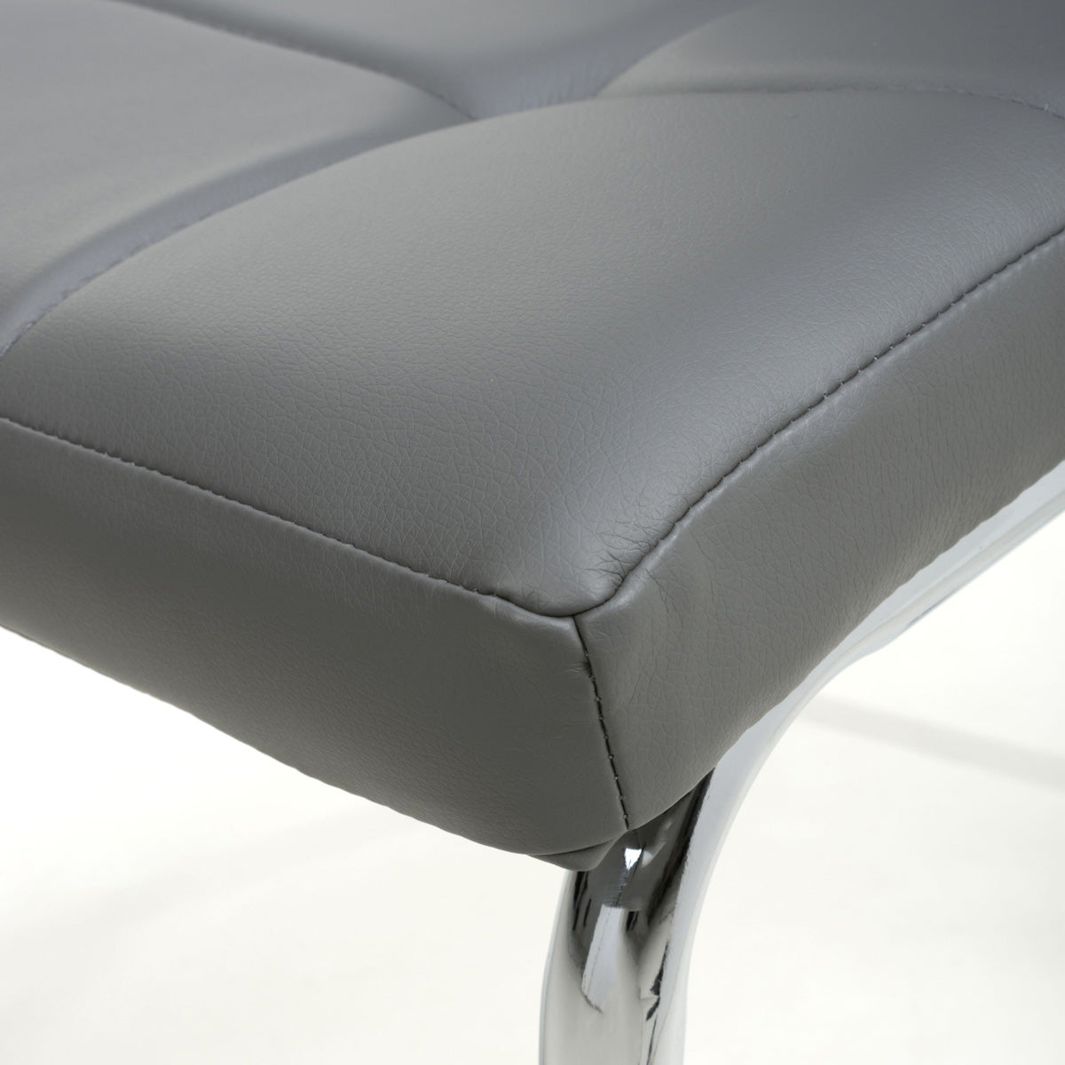 Faux Leather Dining Chairs in Set Of 2 With Chrome Metal Legs - Jenner