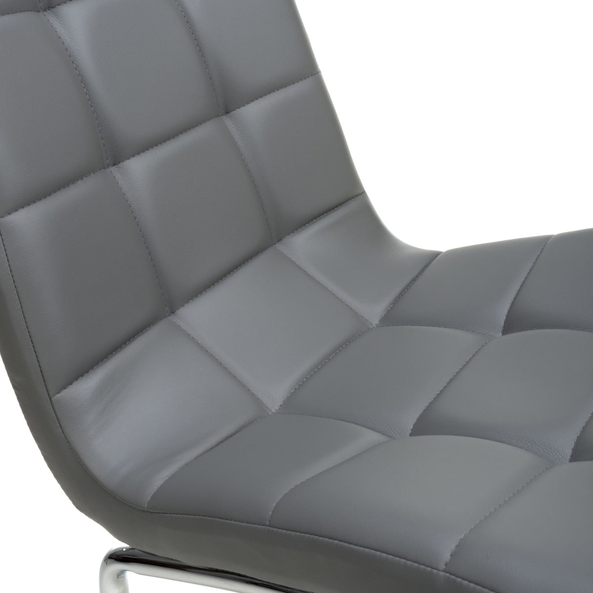 Faux Leather Dining Chairs in Set Of 2 With Chrome Metal Legs - Jenner