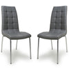 Faux Leather Dining Chairs in Set Of 2 With Chrome Metal Legs - Jenner