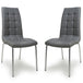 Faux Leather Dining Chairs in Set Of 2 With Chrome Metal Legs - Jenner